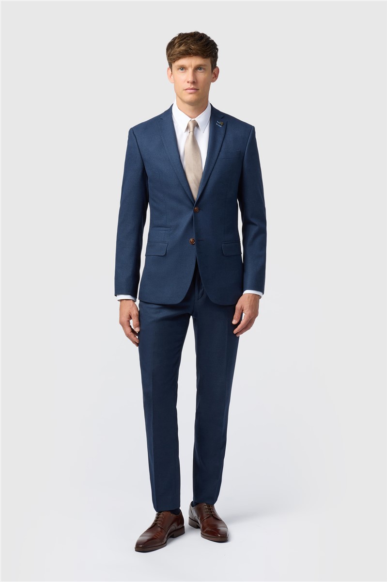 Jeff Banks Navy Texture Stretch Suit