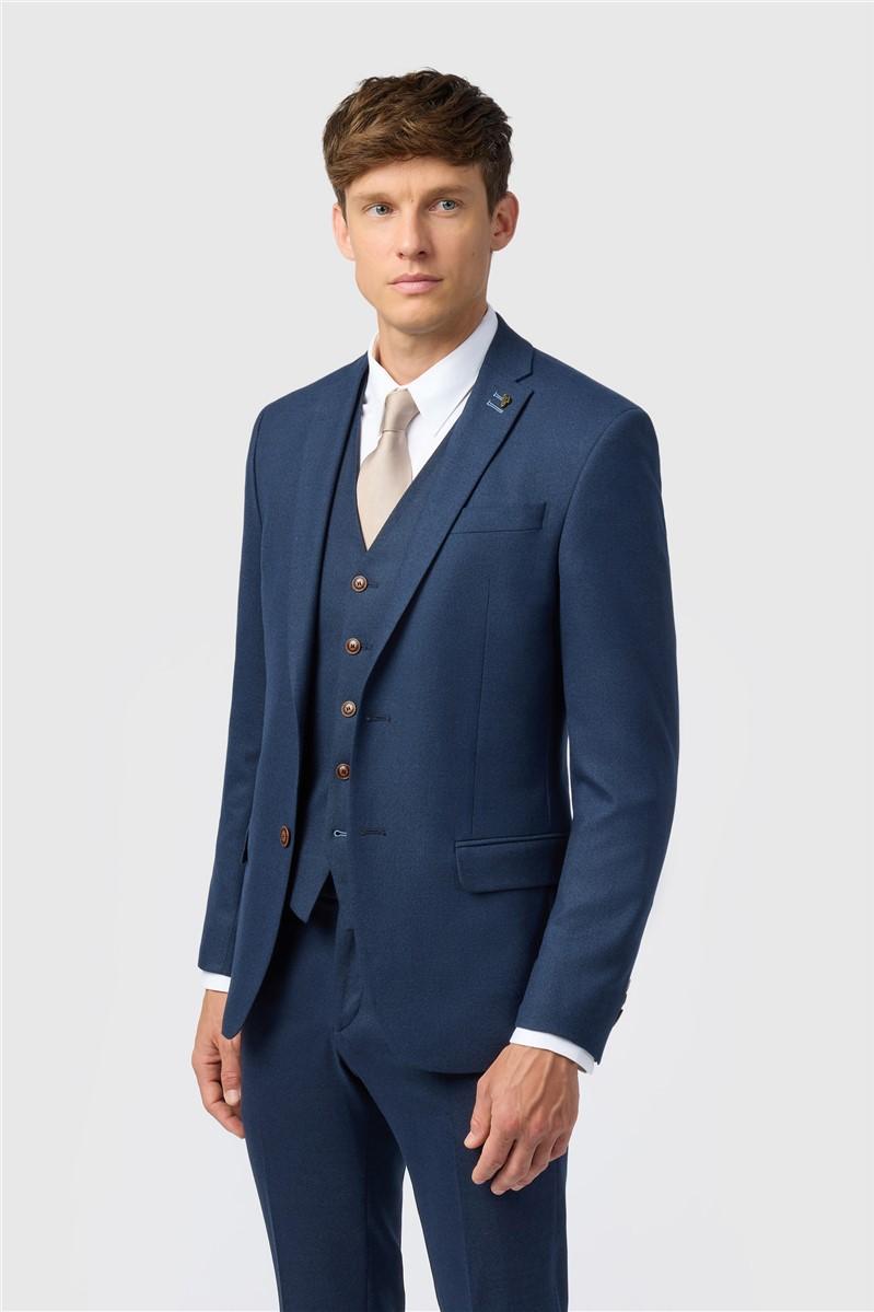 jeff banks Navy Texture Stretch Suit