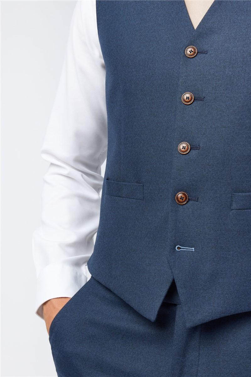 Jeff Banks Navy Texture Stretch Waistcoat