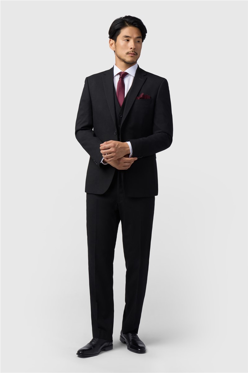 Jeff Banks Regular Fit Black Stretch Suit