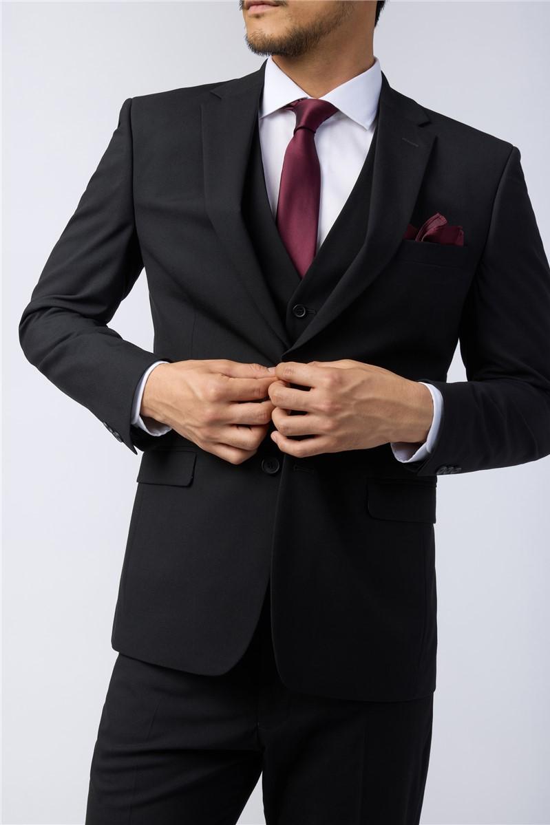 Jeff Banks Regular Fit Black Stretch Suit