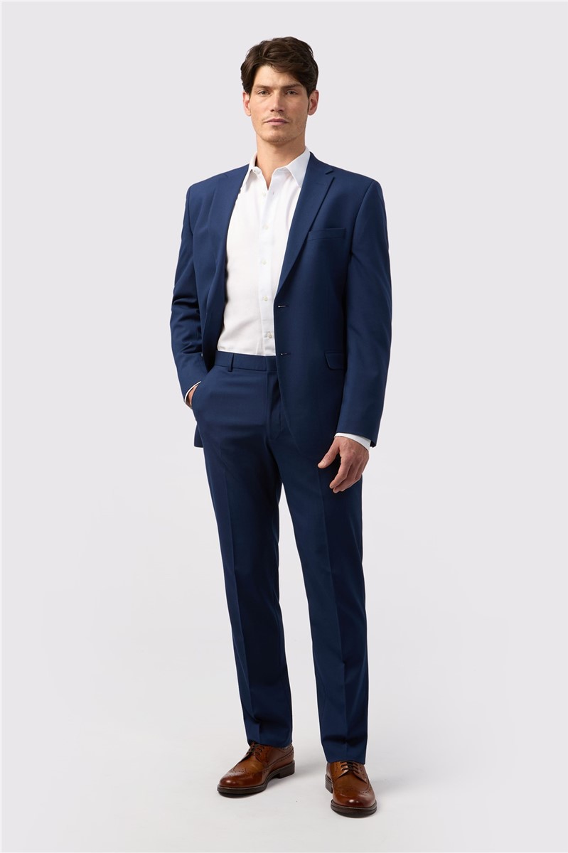 Jeff Banks Regular Fit Blue Stretch Suit