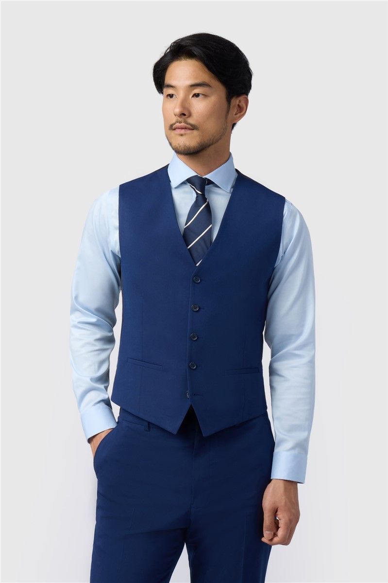 jeff banks Regular Fit Blue Waistcoat