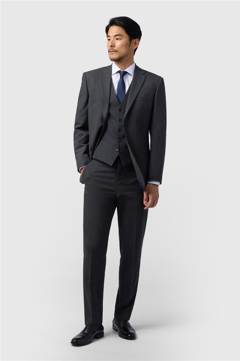 Jeff Banks Regular Fit Charcoal Stretch Suit