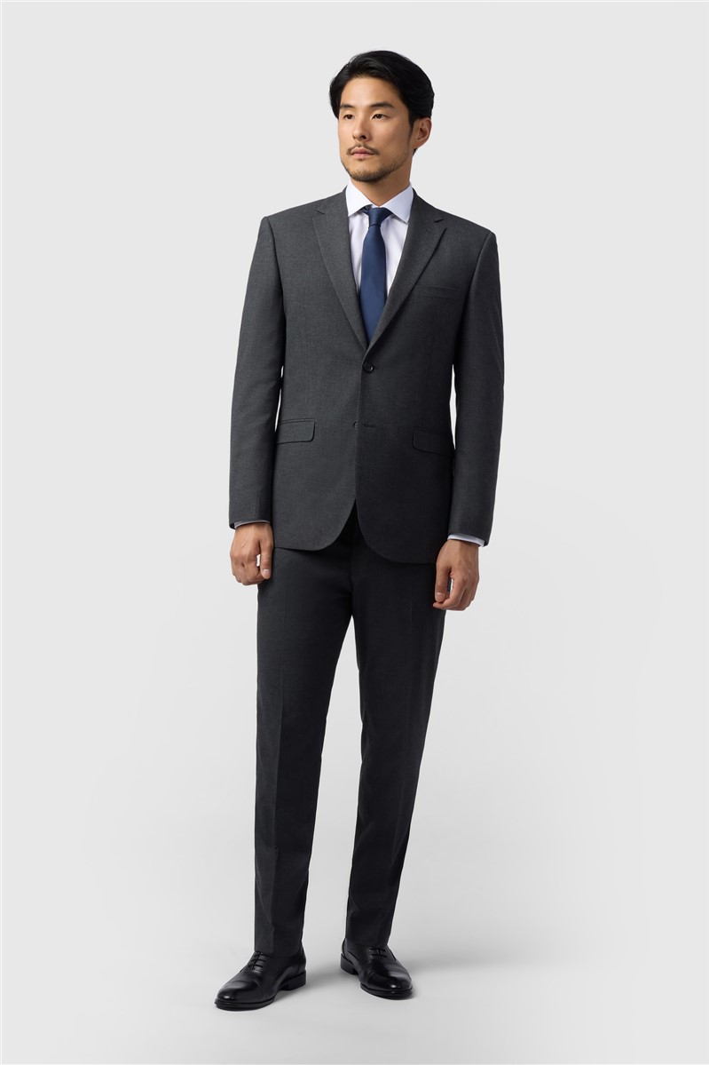 Jeff Banks Regular Fit Charcoal Stretch Suit