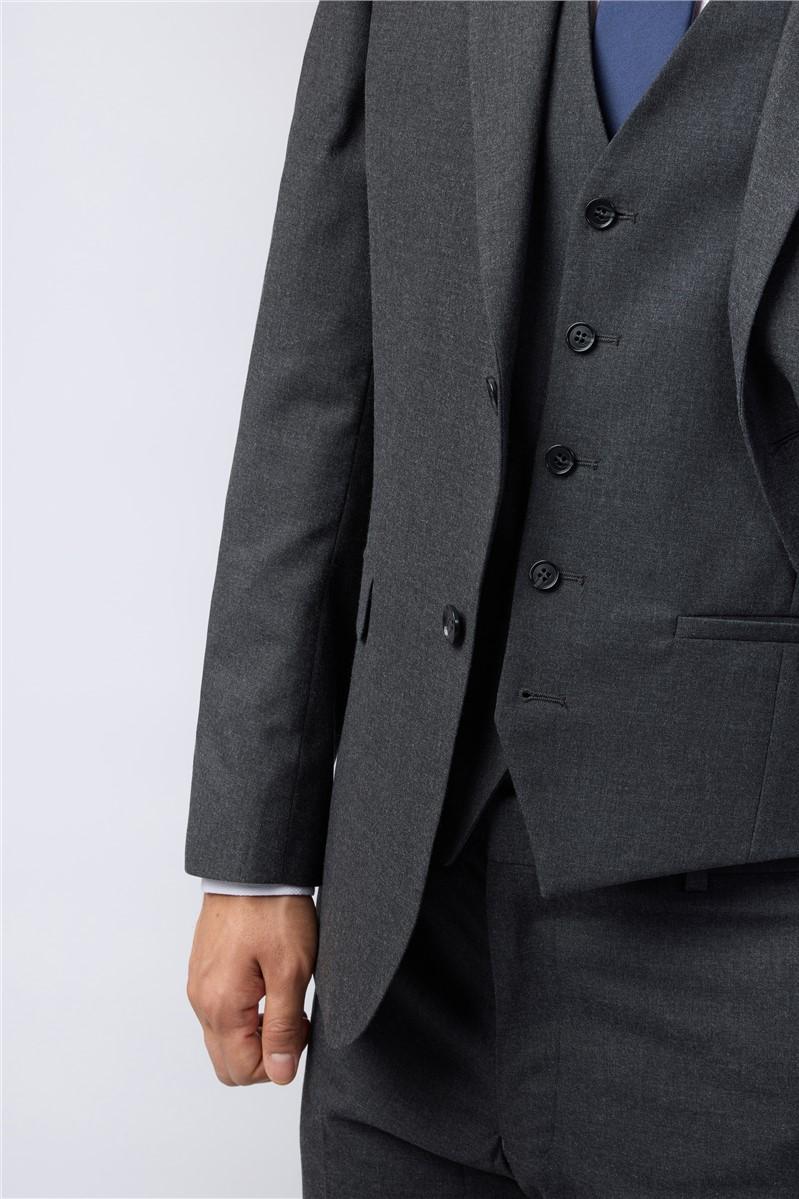 Jeff Banks Regular Fit Charcoal Stretch Suit