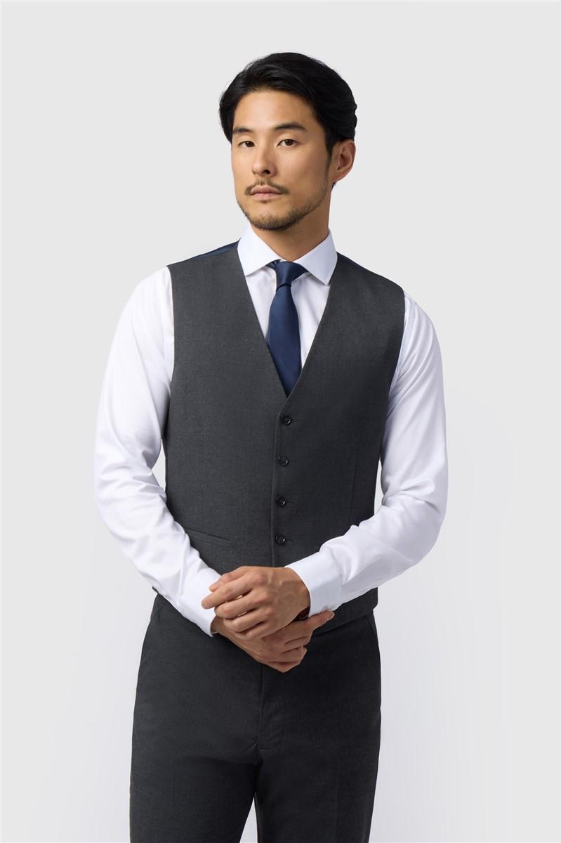 jeff banks Regular Fit Charcoal Stretch Waistcoat