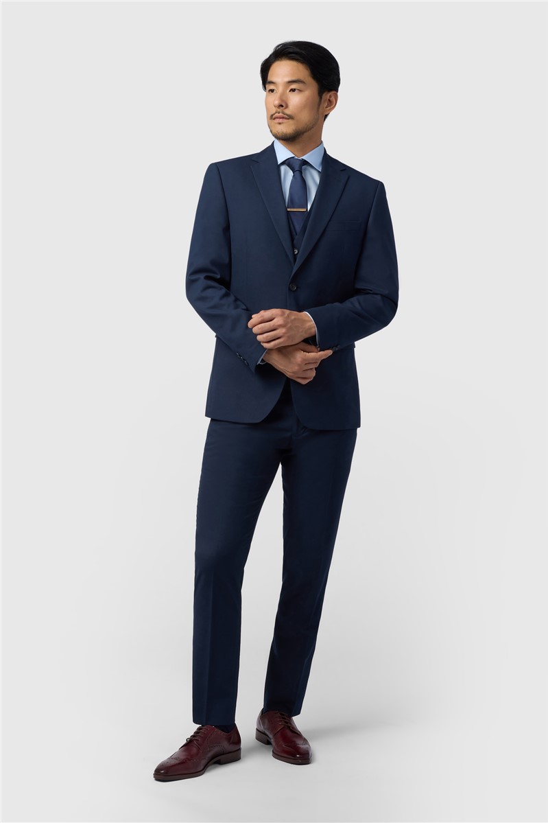 Jeff Banks Regular Fit Navy Stretch Suit