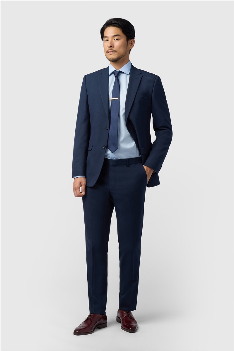 Jeff Banks Regular Fit Navy Stretch Suit