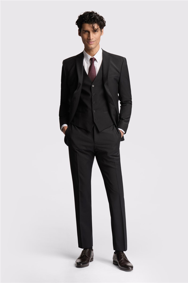 Jeff Banks Slim Fit Black Panama Suit