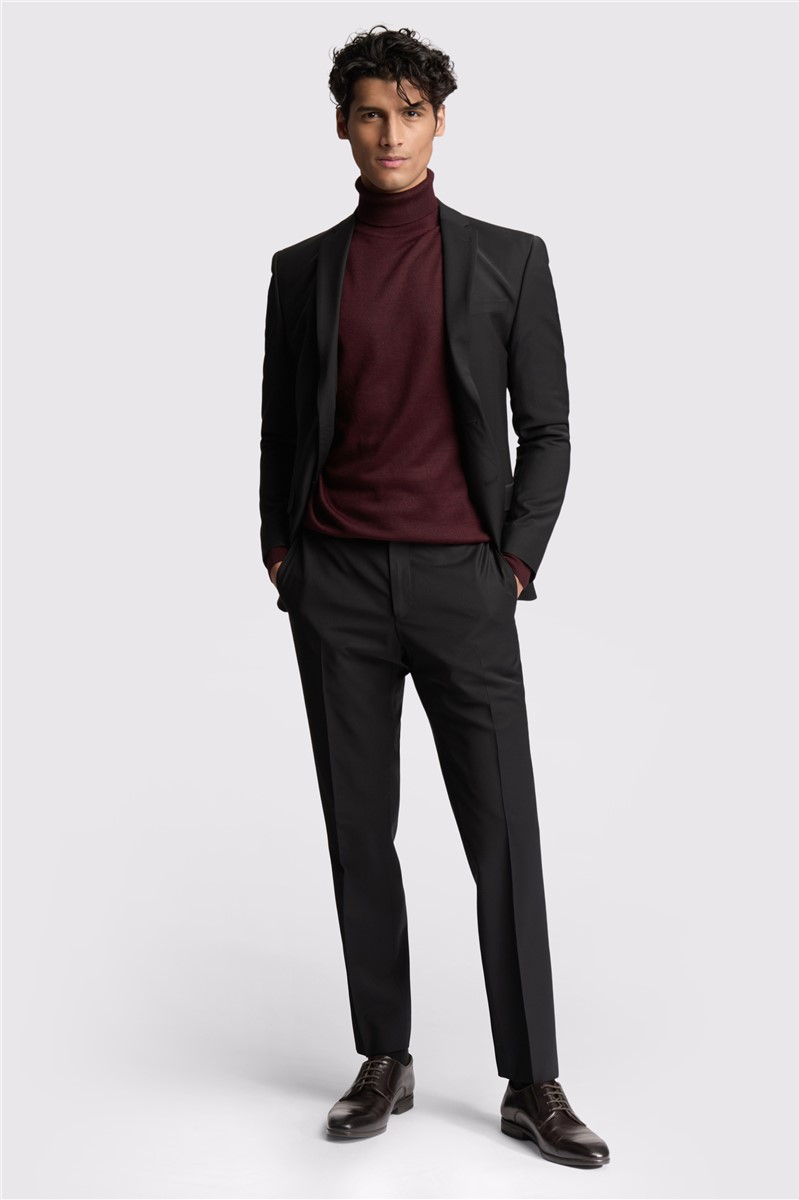 Jeff Banks Slim Fit Black Panama Suit