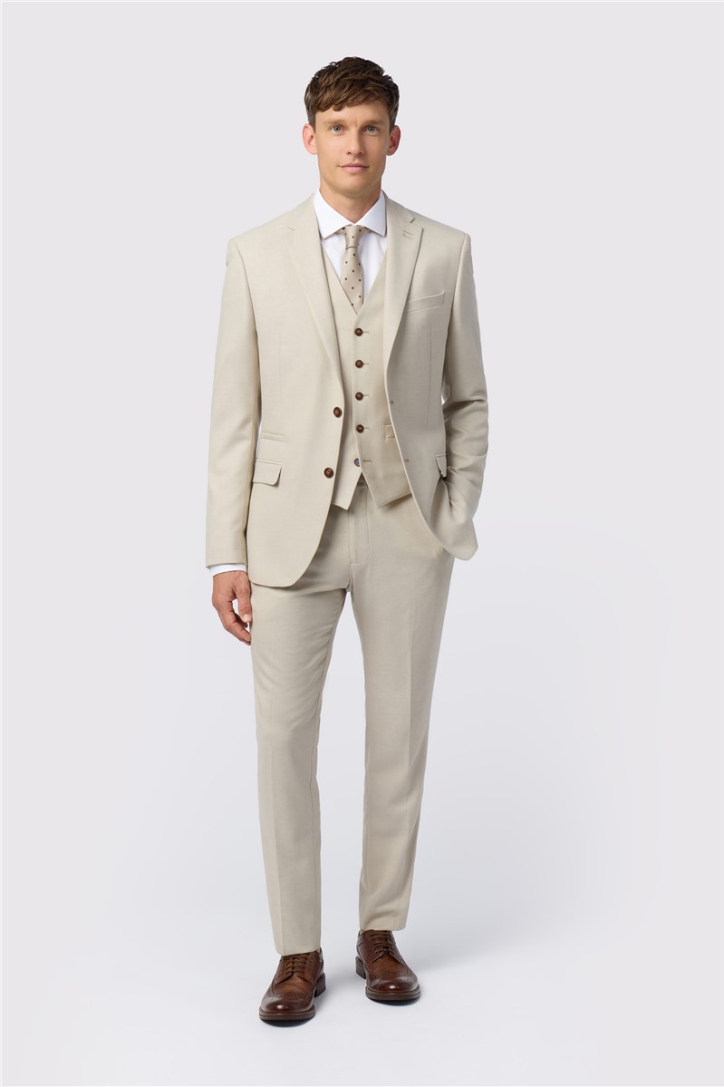 jeff Banks Slim Fit Blake Ecru Suit