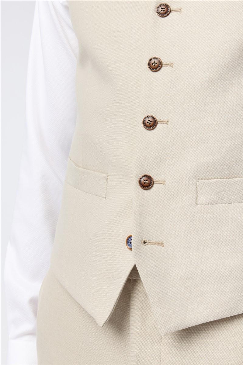 Jeff Banks Slim Fit Blake Ecru Waistcoat