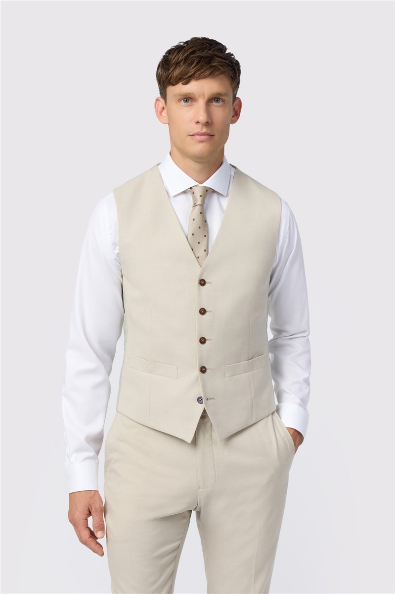 jeff banks Slim Fit Blake Ecru Waistcoat