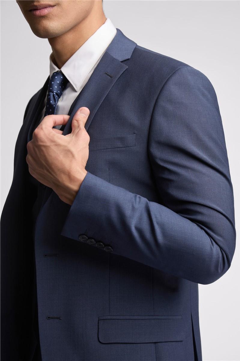 Jeff Banks Slim Fit Blue Panama Suit