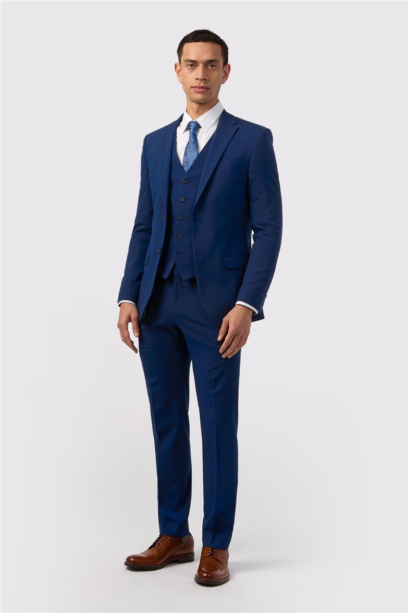 Jeff Banks Slim Fit Blue Stretch Suit