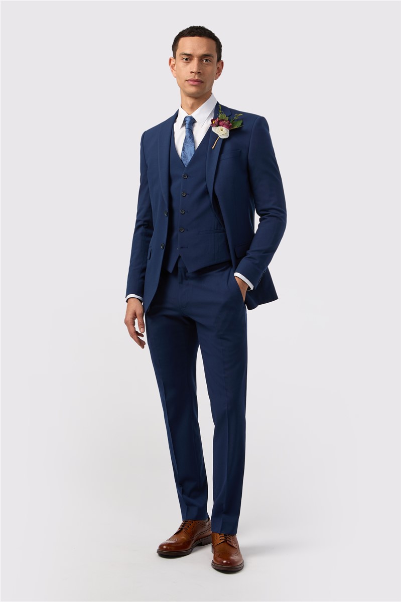 Jeff Banks Slim Fit Blue Stretch Suit