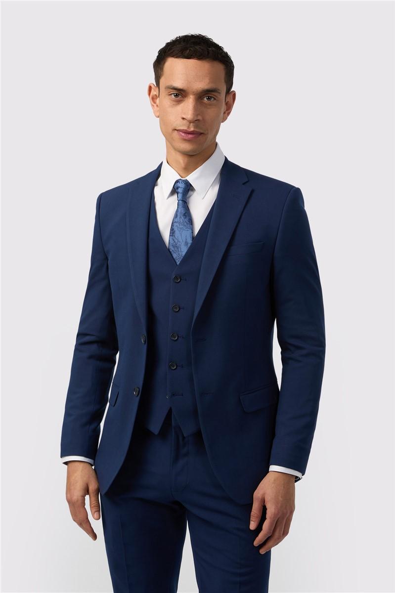 jeff banks Slim Fit Blue Stretch Suit