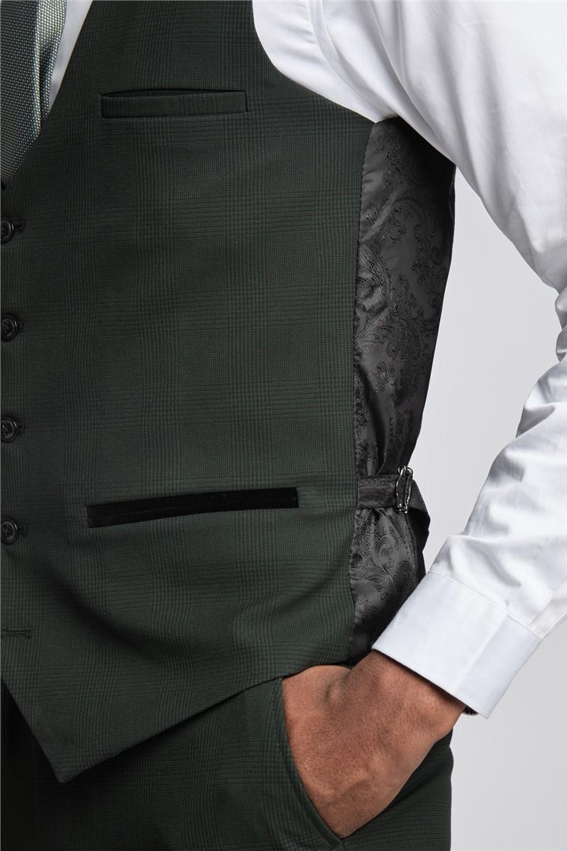 Jeff Banks Slim Fit Bromley Olive Green Waistcoat