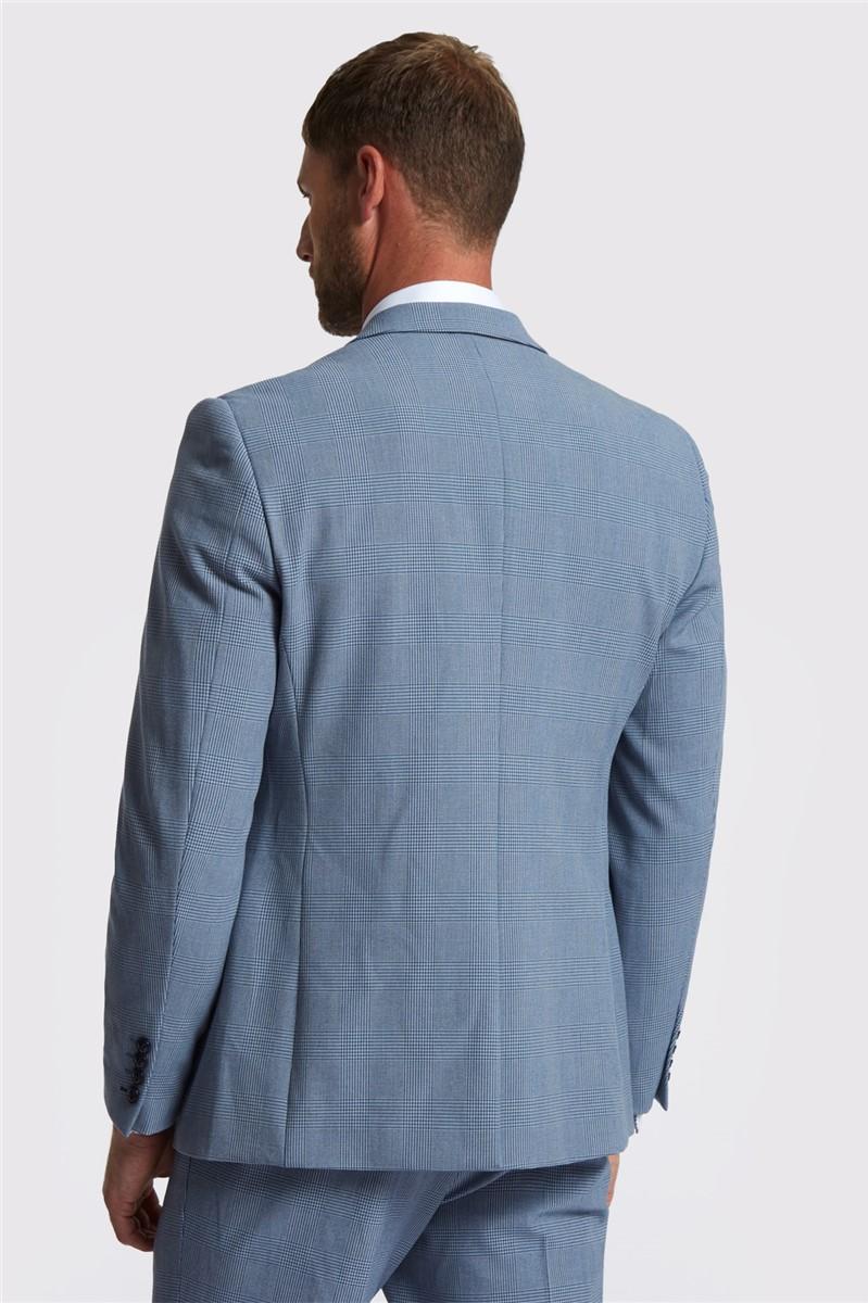 Jeff Banks Slim Fit Bromley Sky Blue Check Suit