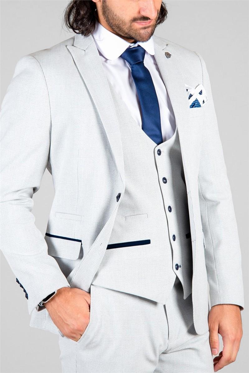 jeff banks Slim Fit Bromley Stone Check Suit