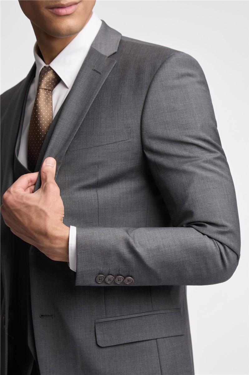 Jeff Banks Slim Fit Charcoal Panama Suit