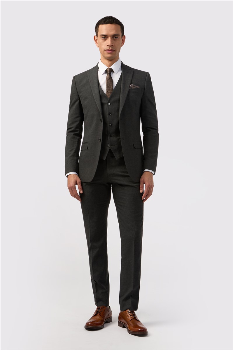 Jeff Banks Slim Fit Charcoal Stretch Suit