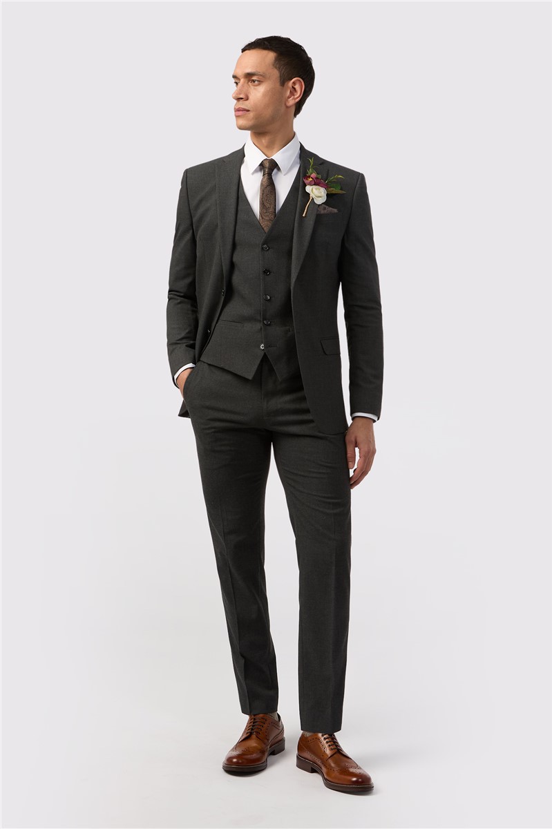 Jeff Banks Slim Fit Charcoal Stretch Suit