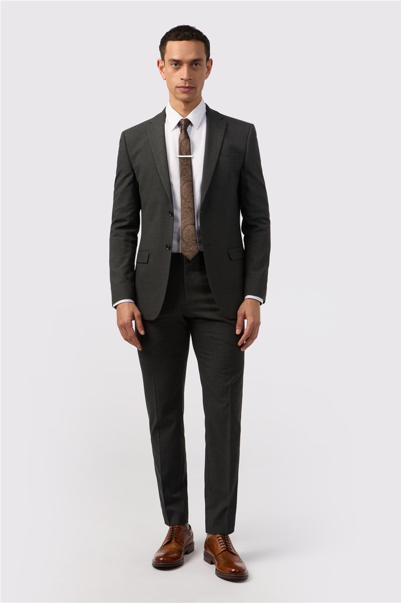 Jeff Banks Slim Fit Charcoal Stretch Suit