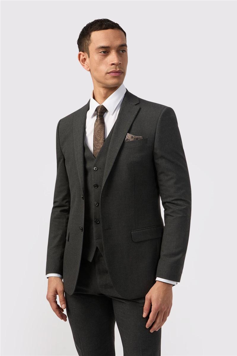 Jeff Banks Slim Fit Charcoal Stretch Trousers