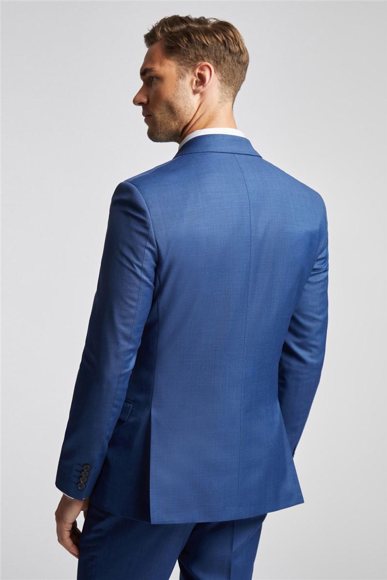 Jeff Banks Slim Fit Cobalt Sharkskin Suit