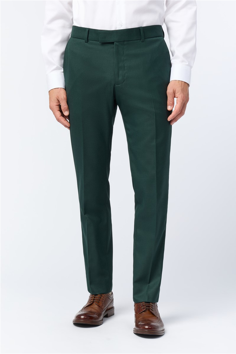 Jeff Banks Slim Fit Deep Green Texture Waistcoat