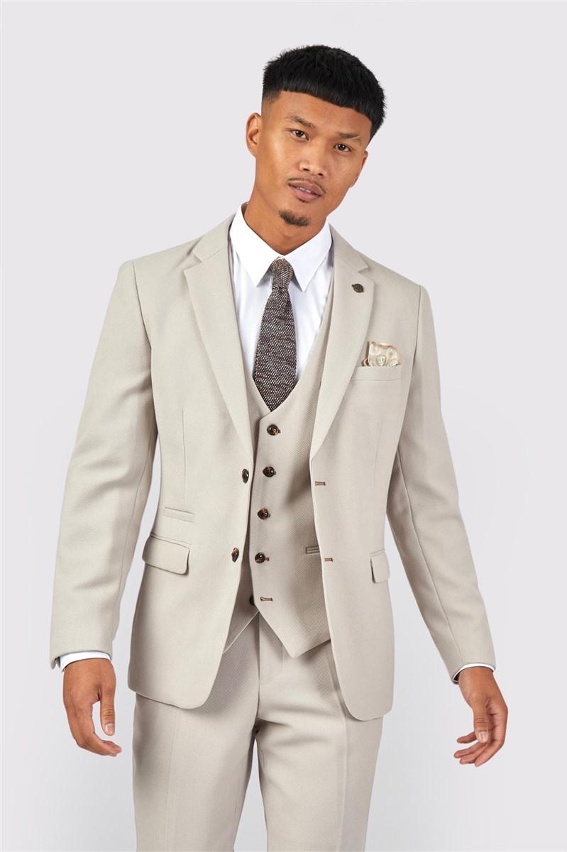 jeff banks Slim Fit HM5 Stone Suit