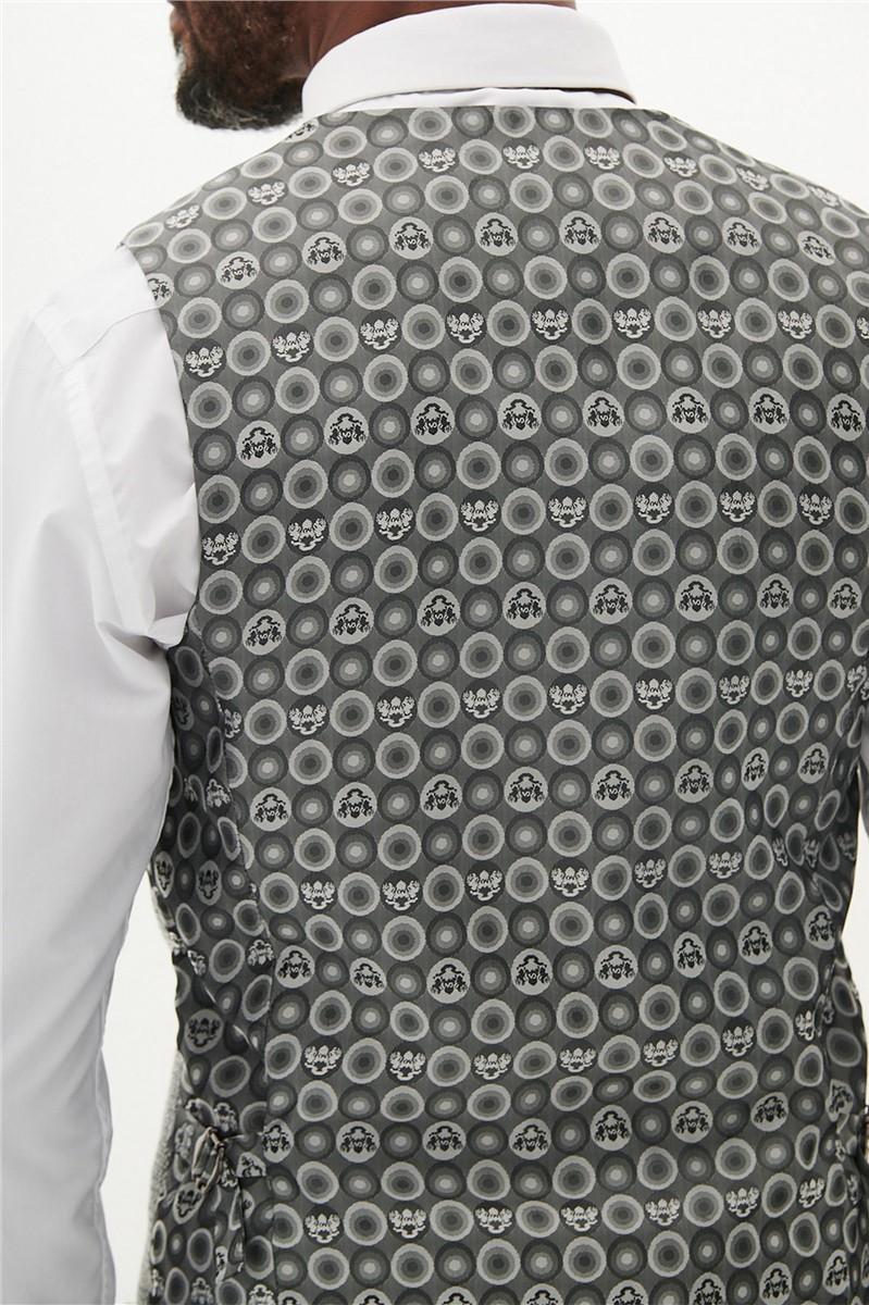 Jeff Banks Slim Fit Kris Silver Waistcoat