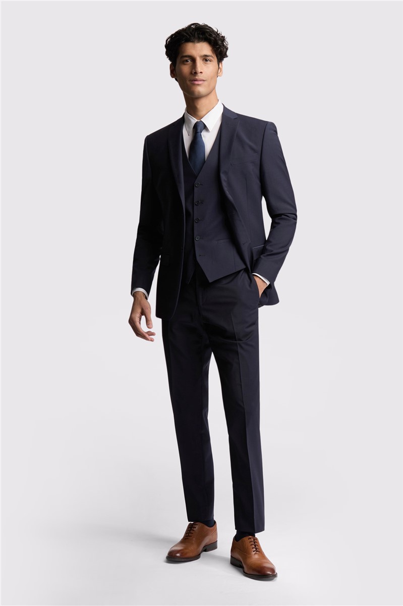 Jeff Banks Slim Fit Navy Panama Suit