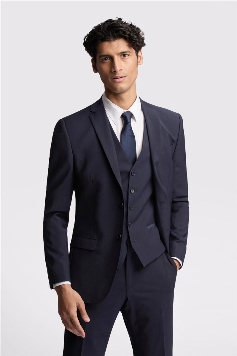 jeff banks Slim Fit Navy Panama Suit