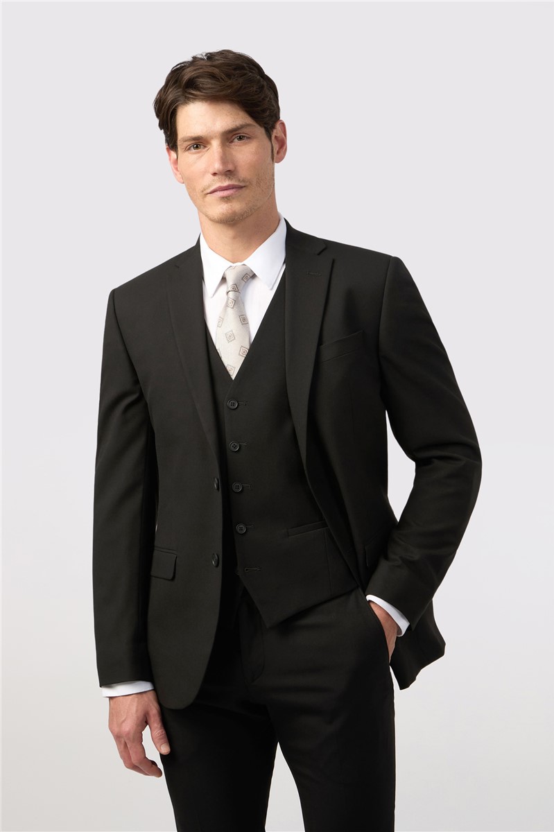 Jeff Banks Tailored Fit Black Stretch Trousers