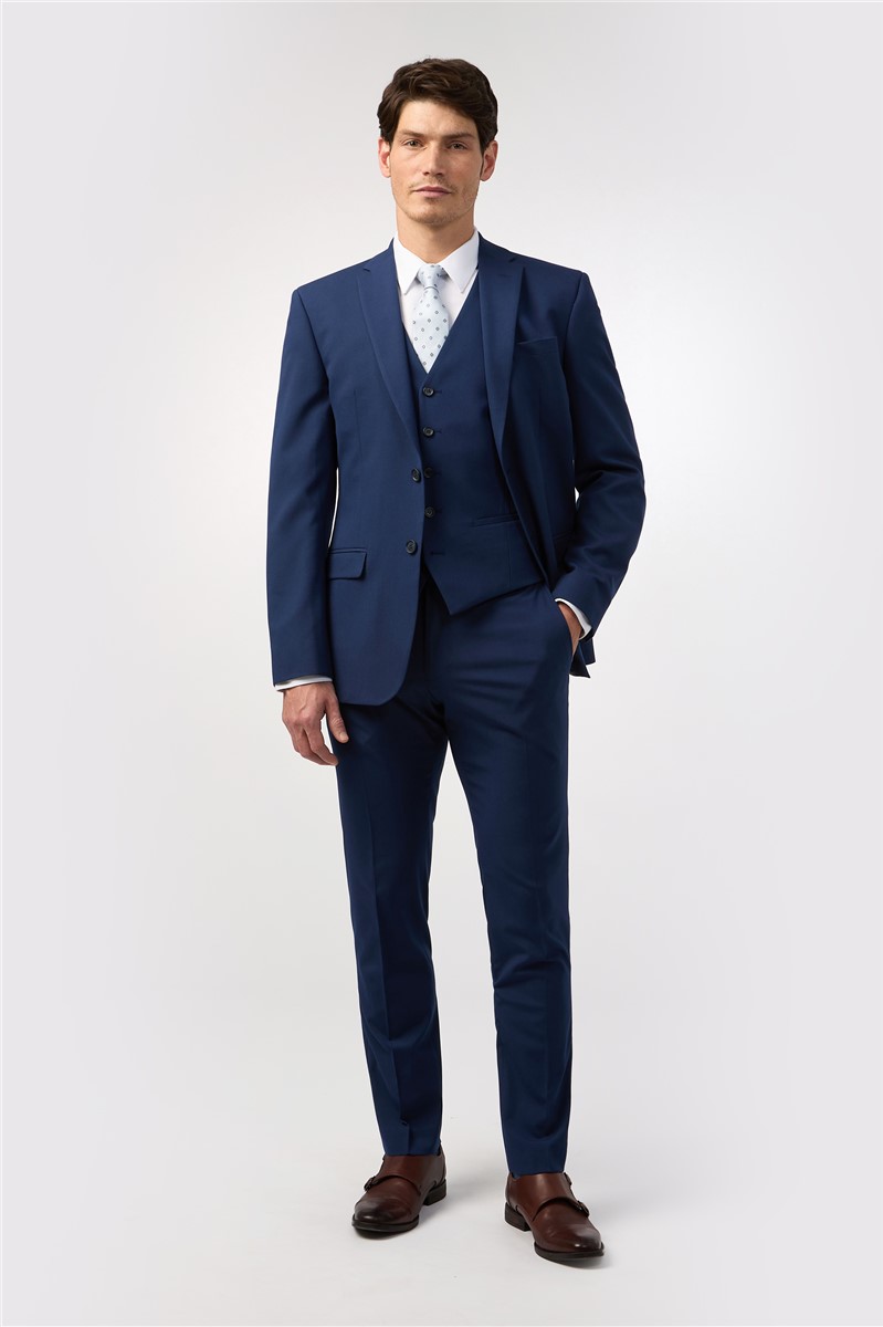 Jeff Banks Tailored Fit Blue Stretch Suit