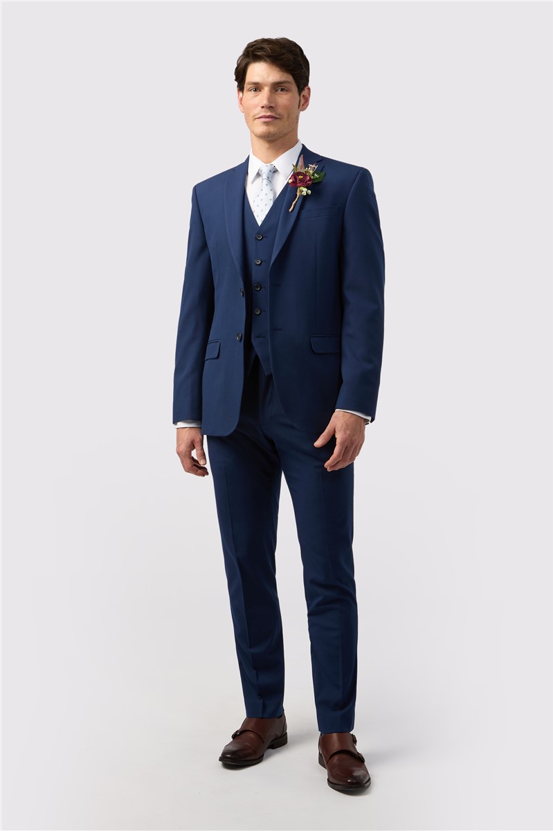 Jeff Banks Tailored Fit Blue Stretch Suit