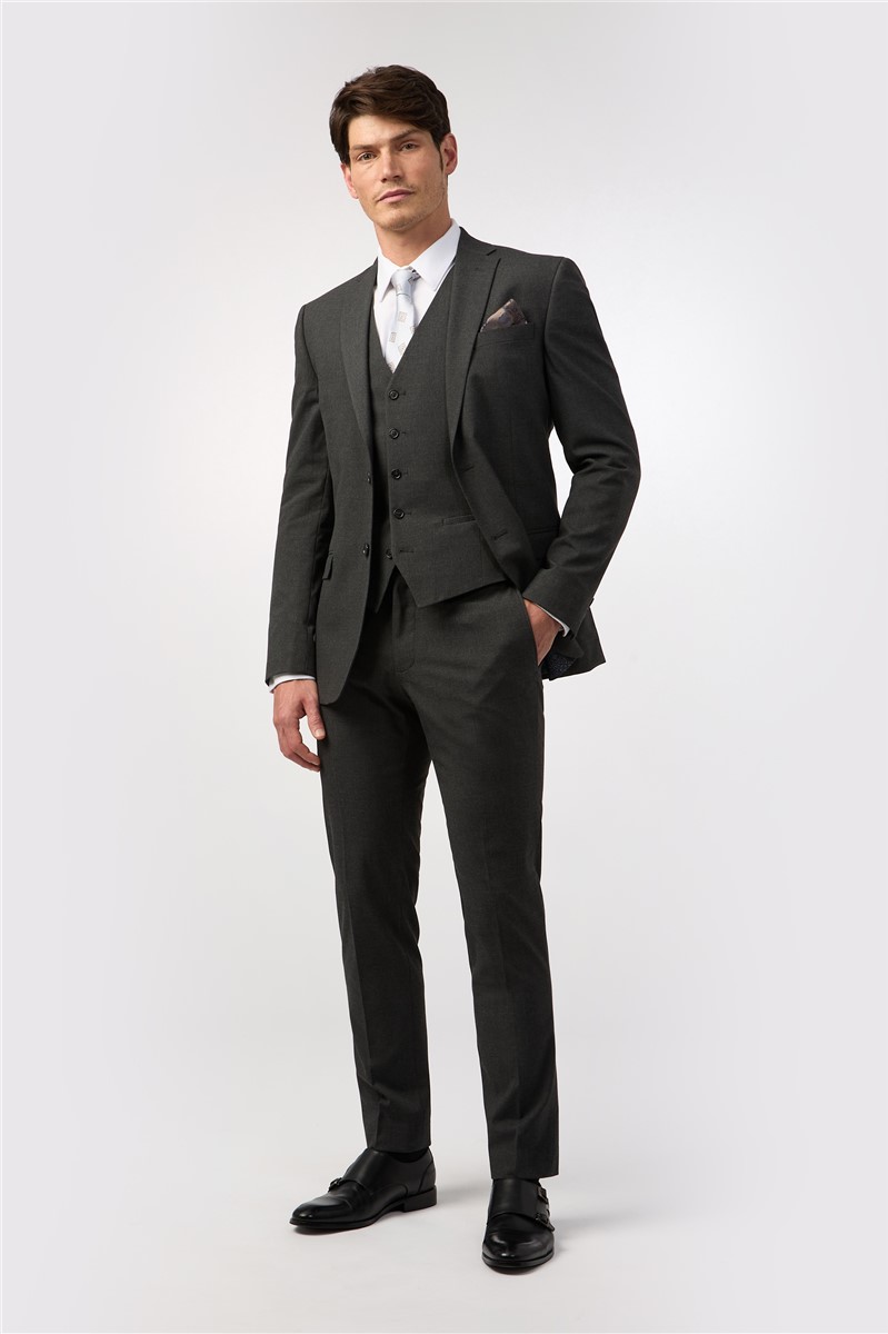 Jeff Banks Tailored Fit Charcoal Stretch Suit