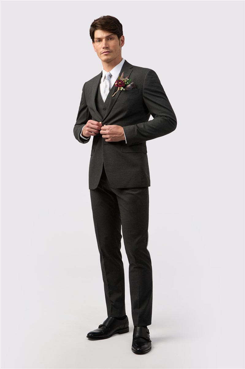 Jeff Banks Tailored Fit Charcoal Stretch Suit