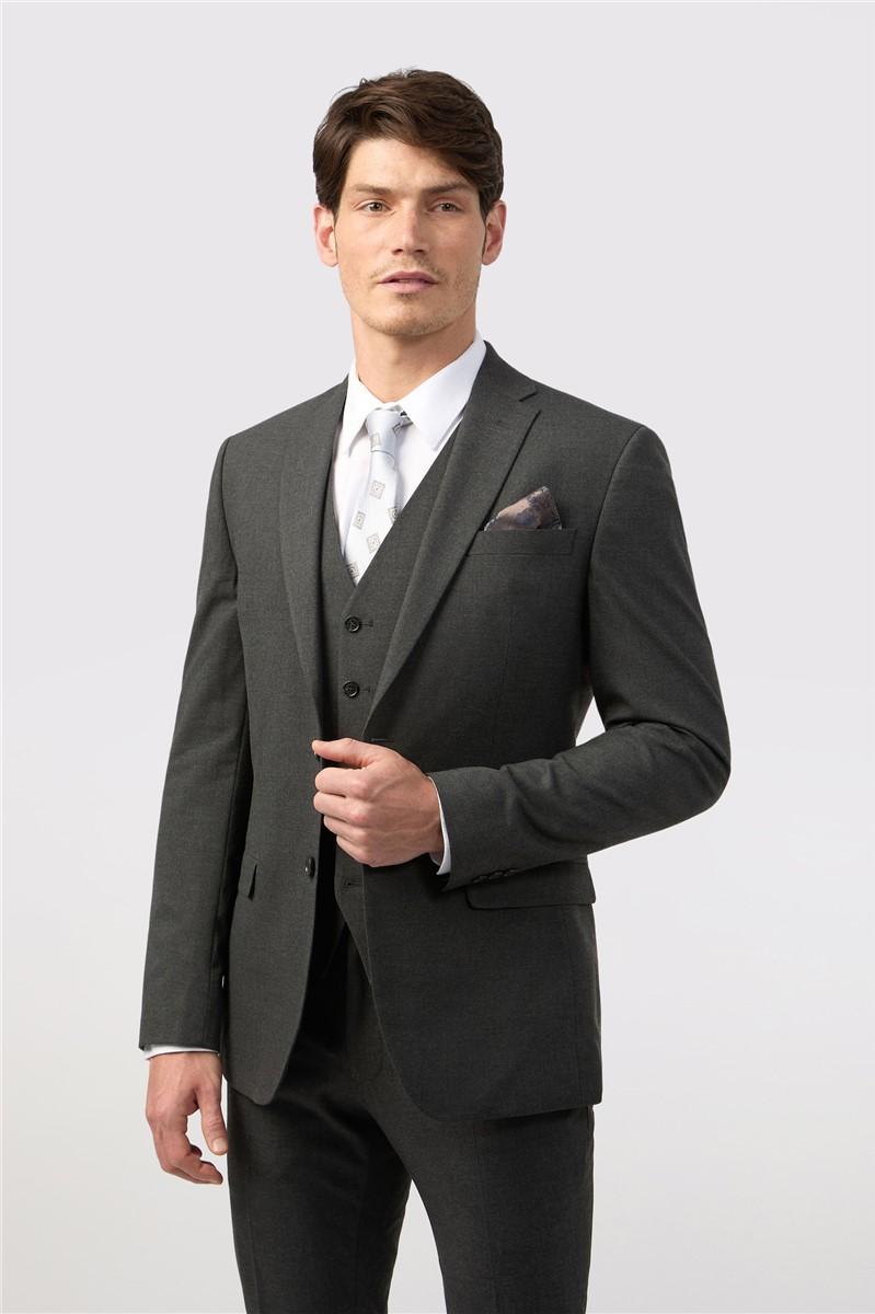 jeff banks Tailored Fit Charcoal Stretch Suit