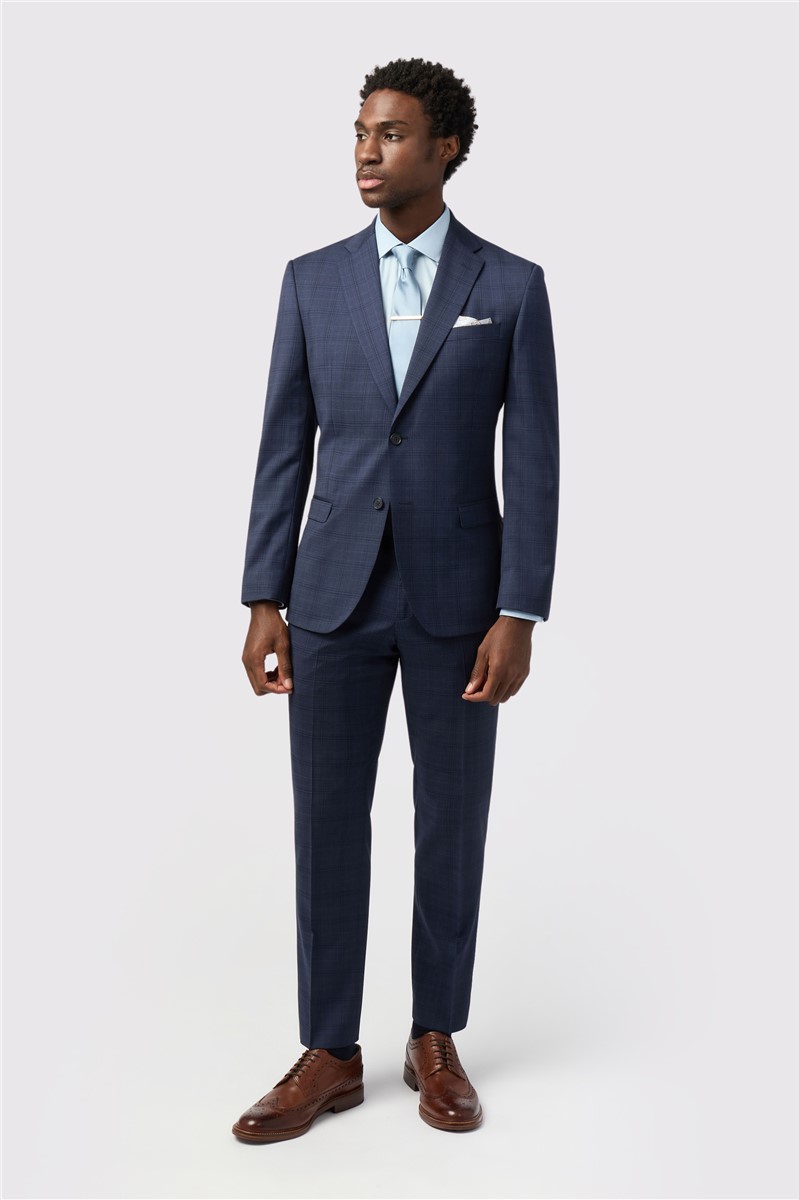 Jeff Banks Tailored Fit Italian Ink Check Suit