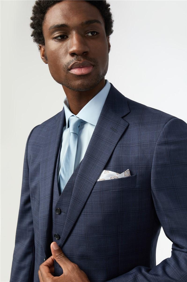 Jeff Banks Tailored Fit Italian Ink Check Suit