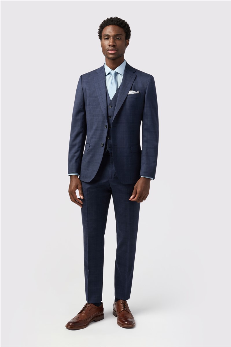 Jeff Banks Tailored Fit Italian Ink Check Suit