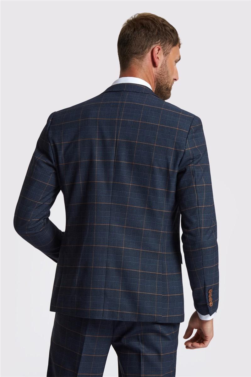 Jeff Banks Tailored Fit Jenson Navy Check Suit