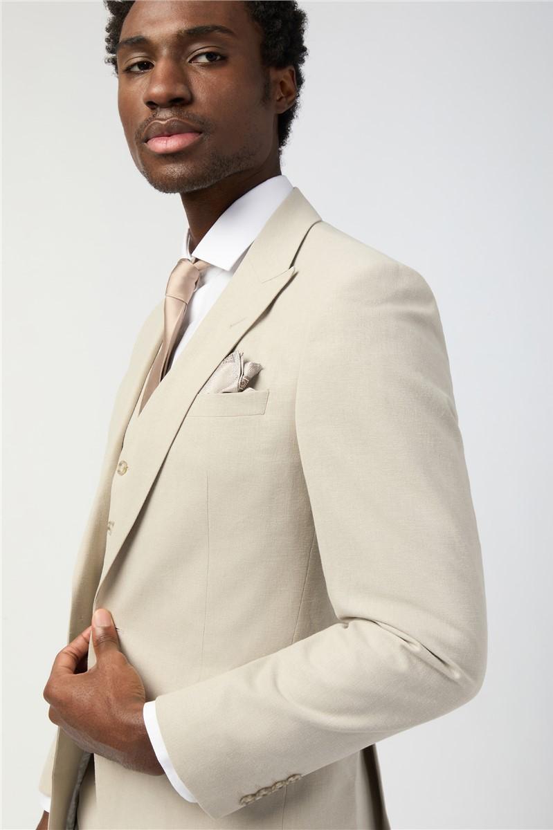 Jeff Banks Tailored Fit Stone Linen Suit