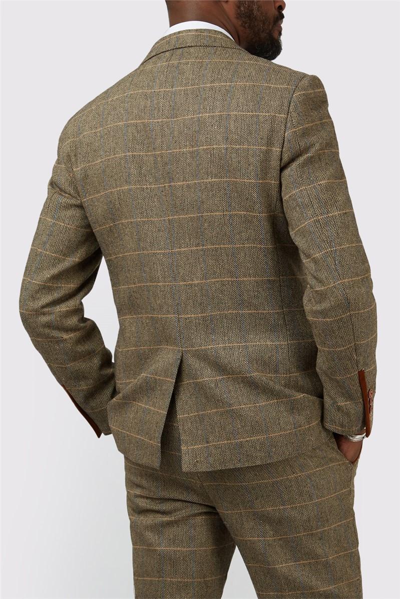 Jeff Banks Tailored Fit Ted Tan Check Suit