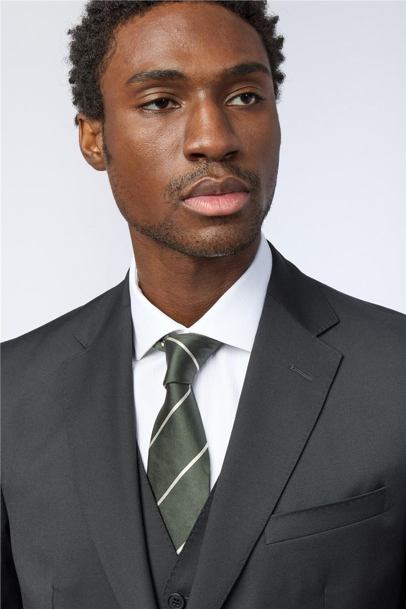 Jeff Banks Tailored Fit Italian Super 110's Black Twill Suit