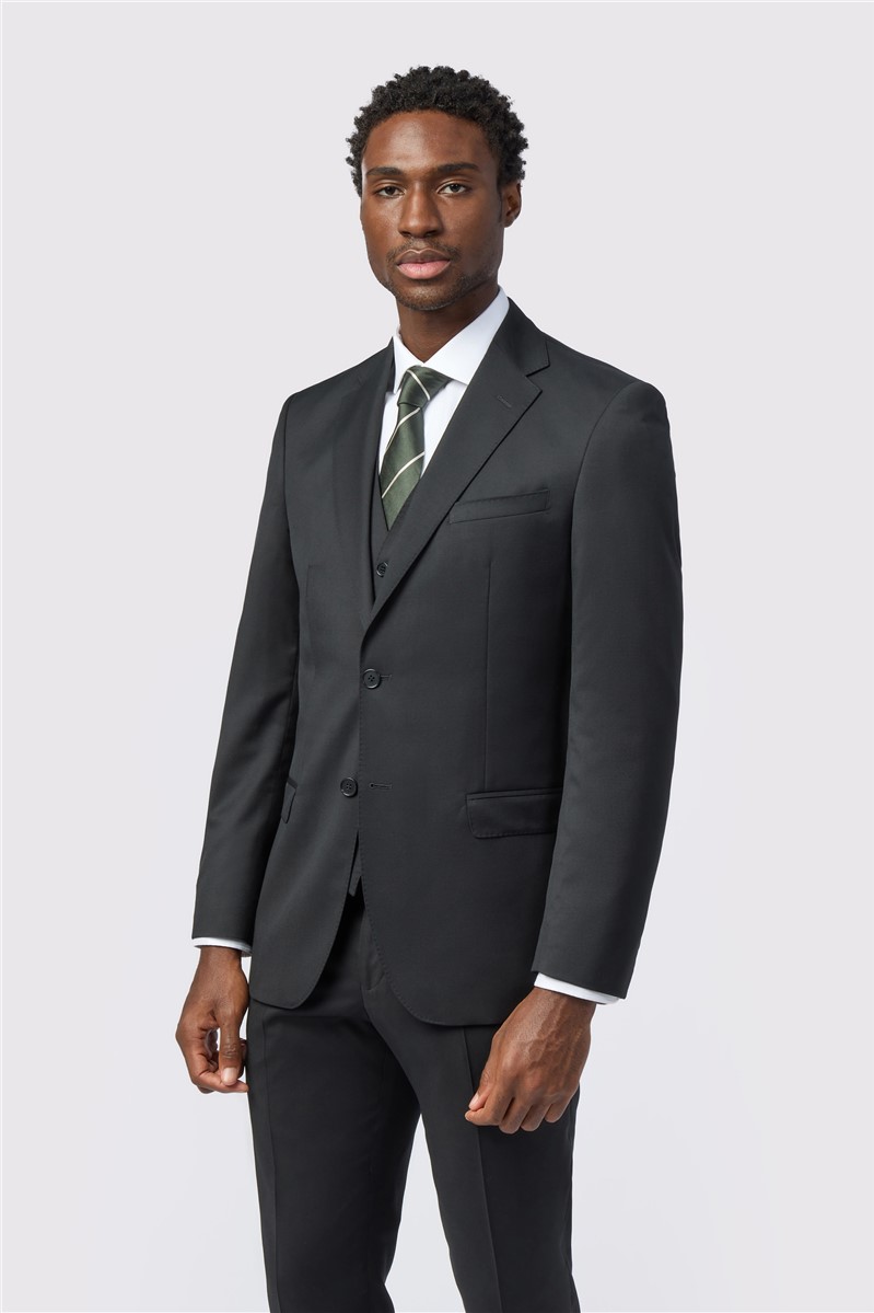 jeff banks Tailored Fit Italian Super 110's Black Twill Suit